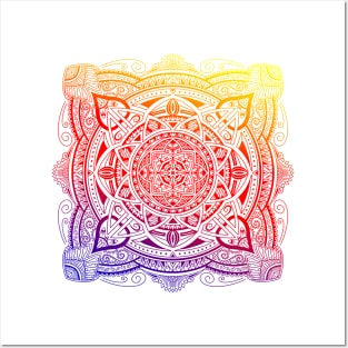 Colorful Gradient Mandala Posters and Art